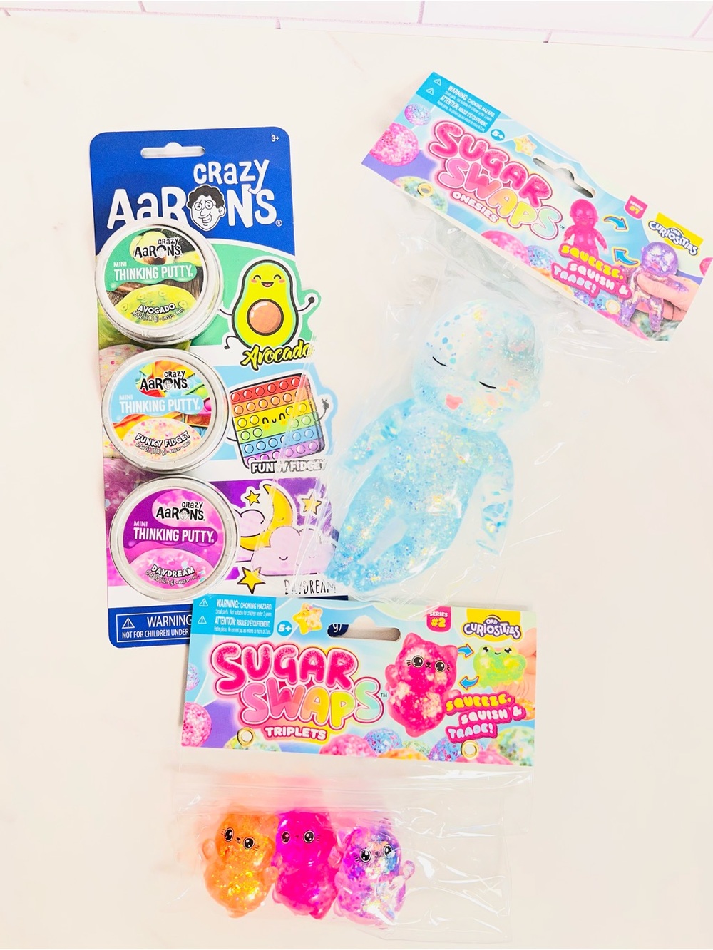 Crazy Aaron's Trio, Sugar Swaps Onesies Baby, Sugar Swaps Triplets Kitties